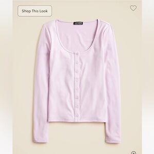 J Crew Refined Rib Scoop-neck Cardigan Top